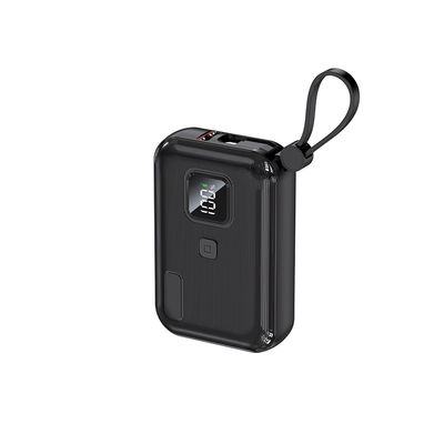 Giá tốt. Đen / trắng Mini Power Bank tích hợp trong sạc cáp / đèn chỉ số LED trực tuyến