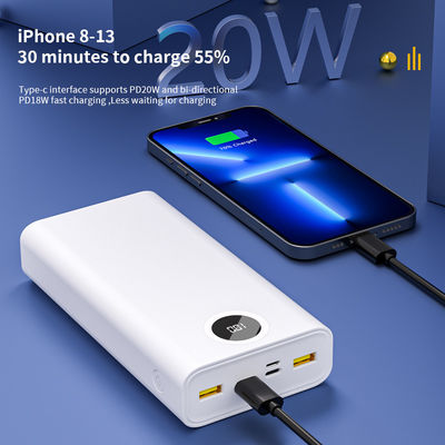 30000mAh Power Bank Đen Trắng với PD22.5W Type C Output cho khả năng tương thích toàn cầu