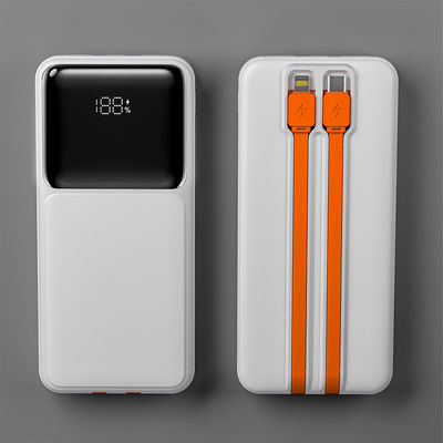 Giá tốt. Gắn gọn tích hợp trong cáp Power Bank màu trắng Powerbank di động bảo vệ quá tải trực tuyến