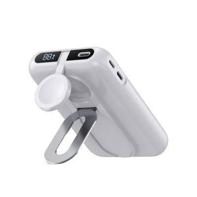 Giá tốt. White Li Polymer Power Bank Bộ sạc di động từ tính loại C đầu ra 5V / 3A 15W trực tuyến
